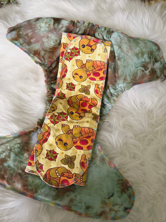 "Pizza Turtle" Reversible Extended One Size Fitted