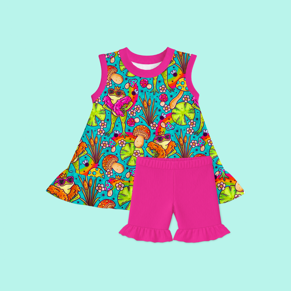 Ruffle Swing Tank with Ruffle Bikers