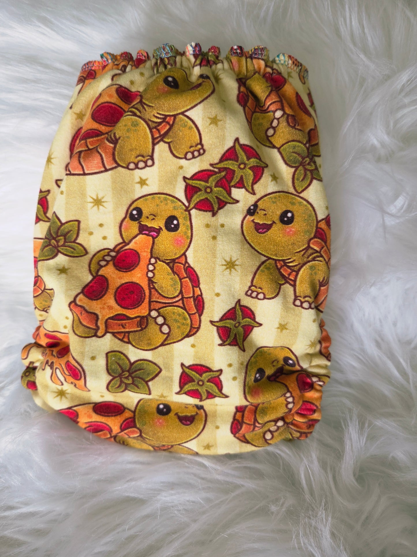 "Pizza Turtle" Reversible Extended One Size Fitted