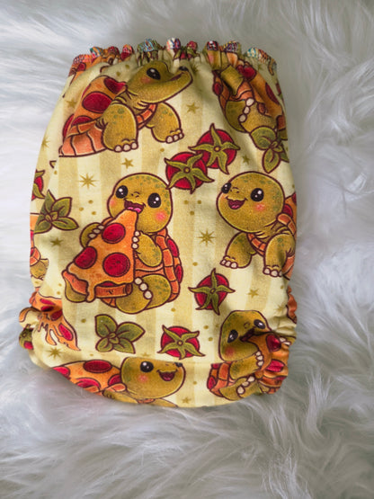 "Pizza Turtle" Reversible Extended One Size Fitted